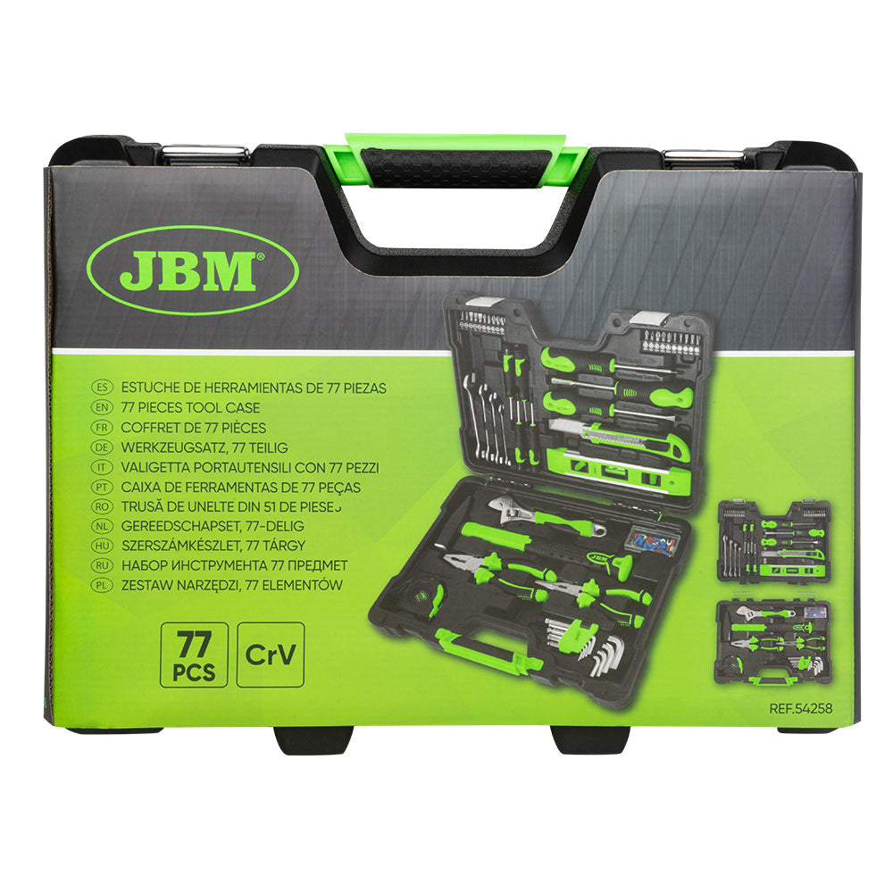 MALETÍN DE HERRAMIENTAS DE 77 PIEZAS CINCADO JBM