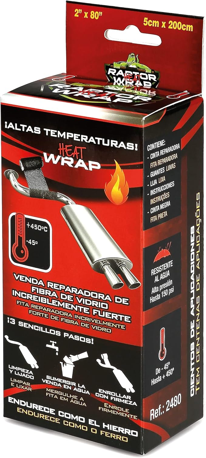 CINTA REPARADORA FIBRA DE VIDRIO RAPTOR HEAT WRAP