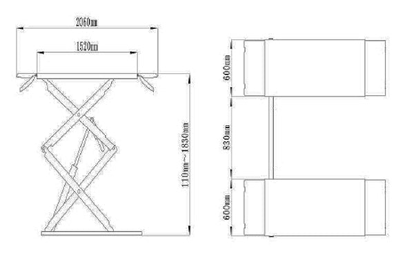 Elevador de tijeras, 3 Toneladas.