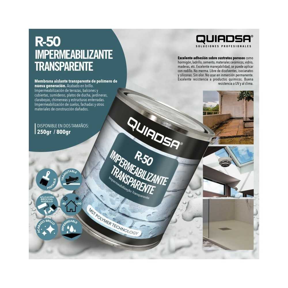 Superficie protegida con R-50 transparente