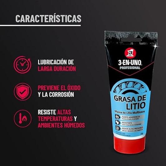 3 EN 1 LUBRICANTE GRASA BLANCA DE LITIO TUBO