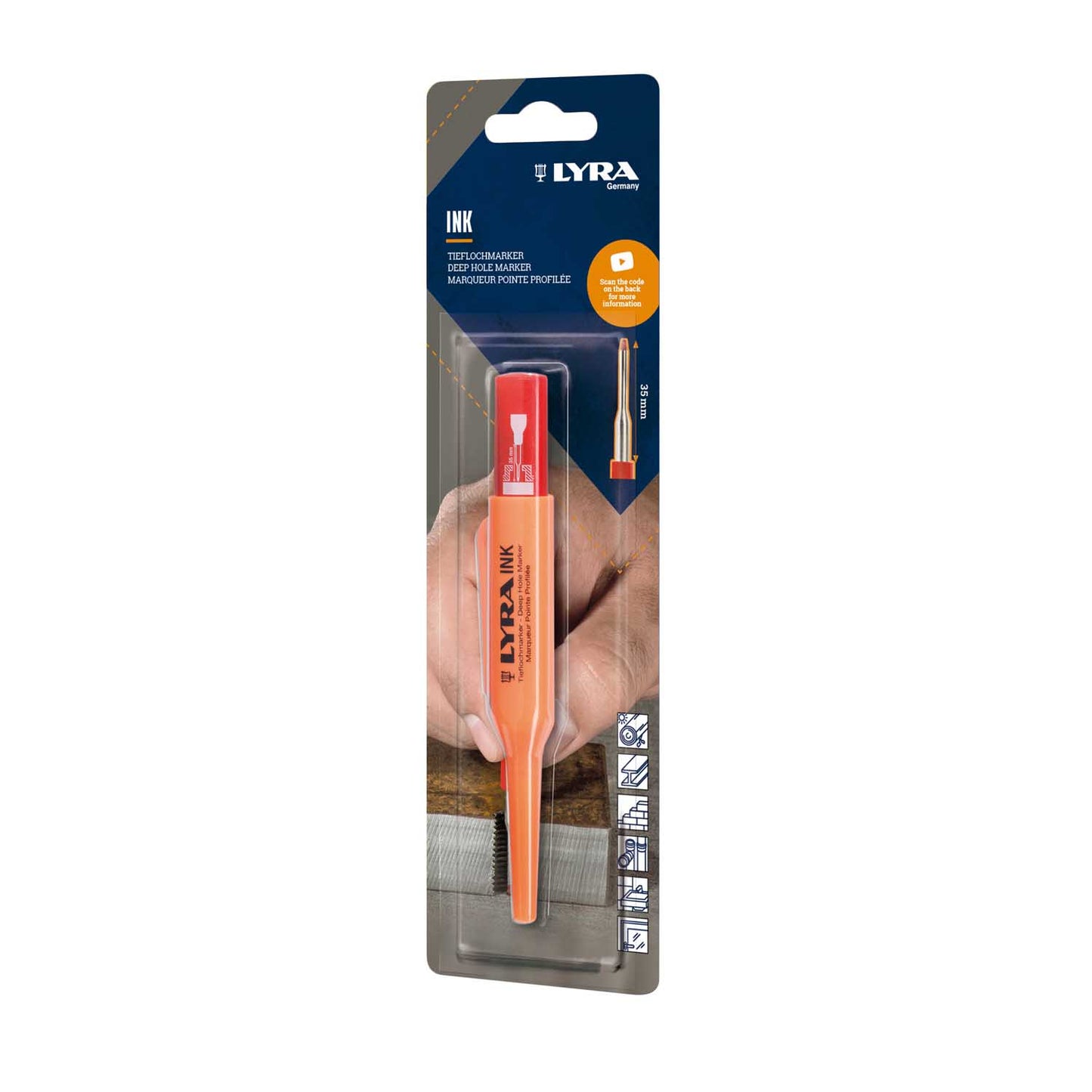 Rotulador Lyra para superfícies profundas ROJO