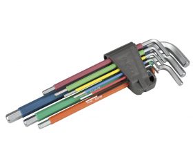 JUEGO 9 LLAVES ALLEN HEXAG. MULTICOLOR